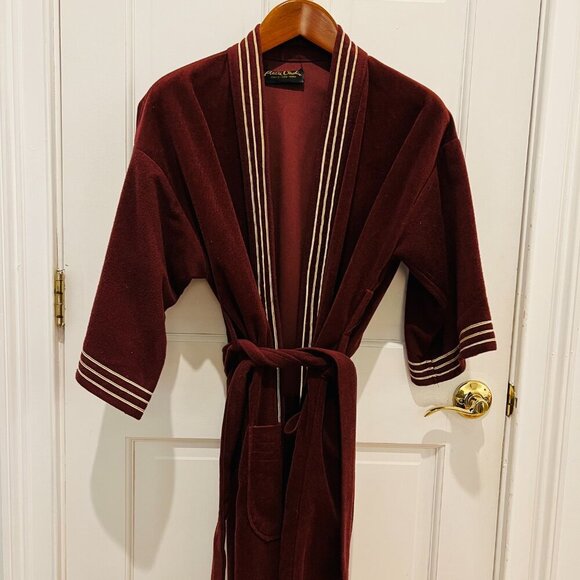 Vintage Pierre Cardin Red Velour Robe Size Medium - Picture 1 of 16